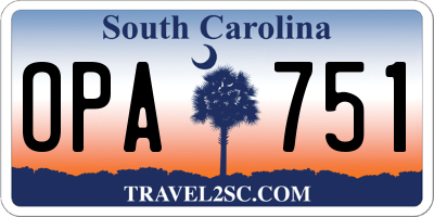 SC license plate OPA751
