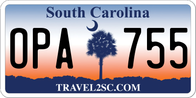 SC license plate OPA755