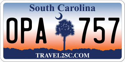 SC license plate OPA757
