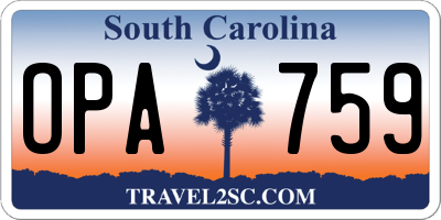 SC license plate OPA759