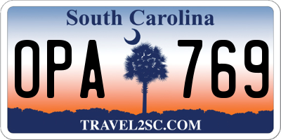SC license plate OPA769