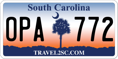 SC license plate OPA772
