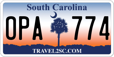SC license plate OPA774