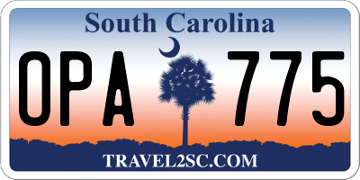 SC license plate OPA775