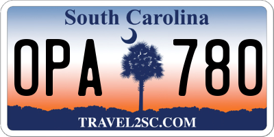 SC license plate OPA780