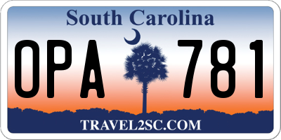 SC license plate OPA781