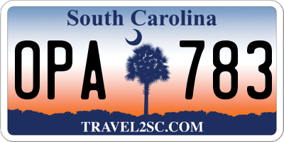 SC license plate OPA783
