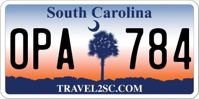 SC license plate OPA784