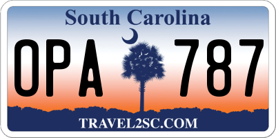 SC license plate OPA787