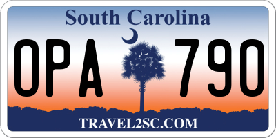 SC license plate OPA790