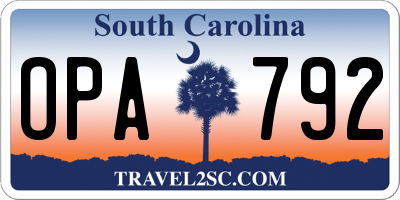 SC license plate OPA792
