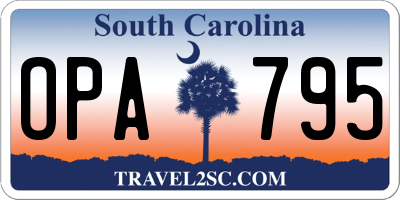SC license plate OPA795