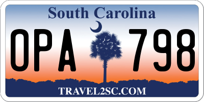 SC license plate OPA798