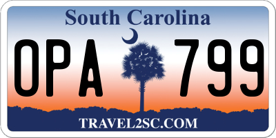 SC license plate OPA799