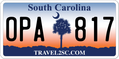 SC license plate OPA817