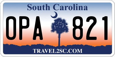 SC license plate OPA821