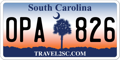 SC license plate OPA826