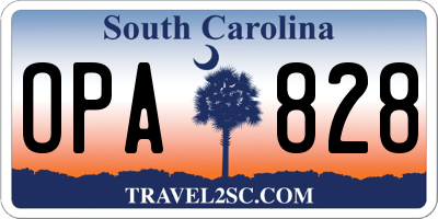 SC license plate OPA828