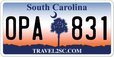 SC license plate OPA831