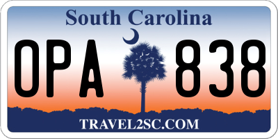 SC license plate OPA838
