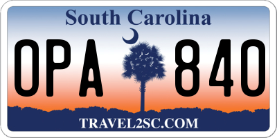 SC license plate OPA840