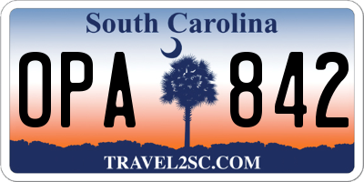 SC license plate OPA842