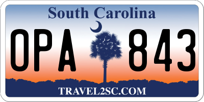 SC license plate OPA843