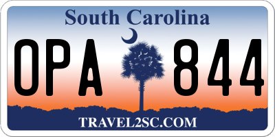 SC license plate OPA844