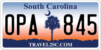 SC license plate OPA845