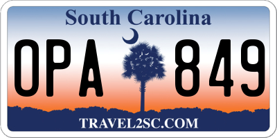 SC license plate OPA849