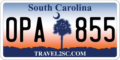 SC license plate OPA855