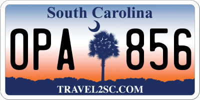 SC license plate OPA856
