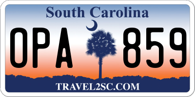 SC license plate OPA859