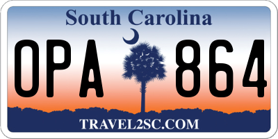 SC license plate OPA864