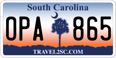 SC license plate OPA865