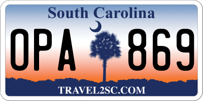 SC license plate OPA869