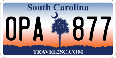 SC license plate OPA877