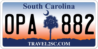 SC license plate OPA882