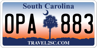 SC license plate OPA883