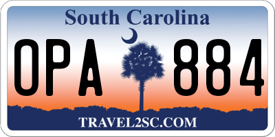 SC license plate OPA884