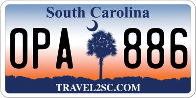 SC license plate OPA886