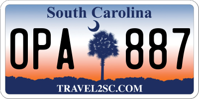 SC license plate OPA887