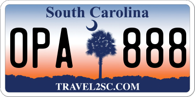 SC license plate OPA888