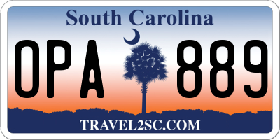 SC license plate OPA889