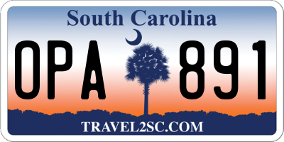 SC license plate OPA891