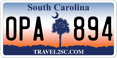 SC license plate OPA894