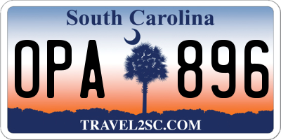 SC license plate OPA896