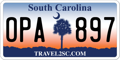 SC license plate OPA897