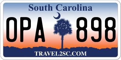 SC license plate OPA898