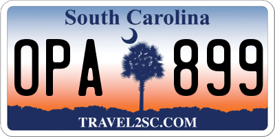 SC license plate OPA899